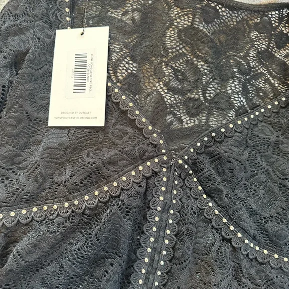 NWT Outcast clothing women’s Elena long sleeve black top L - Picture 4 of 6